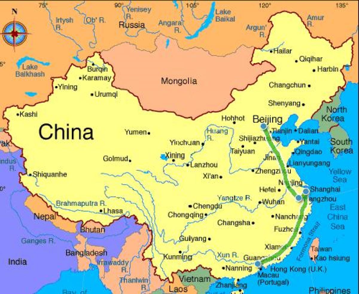 Kitajske celine zemljevid