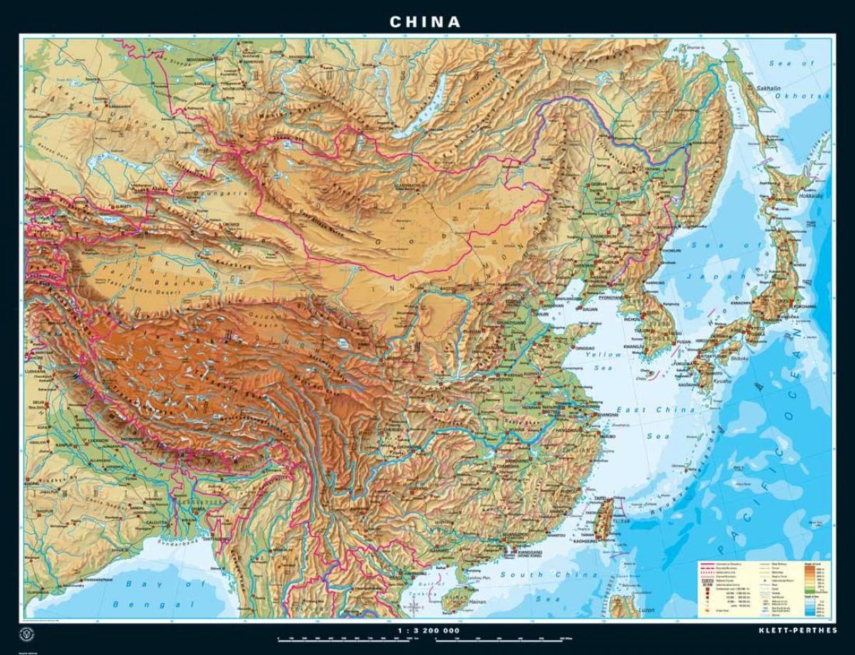 physiographic zemljevid Kitajske