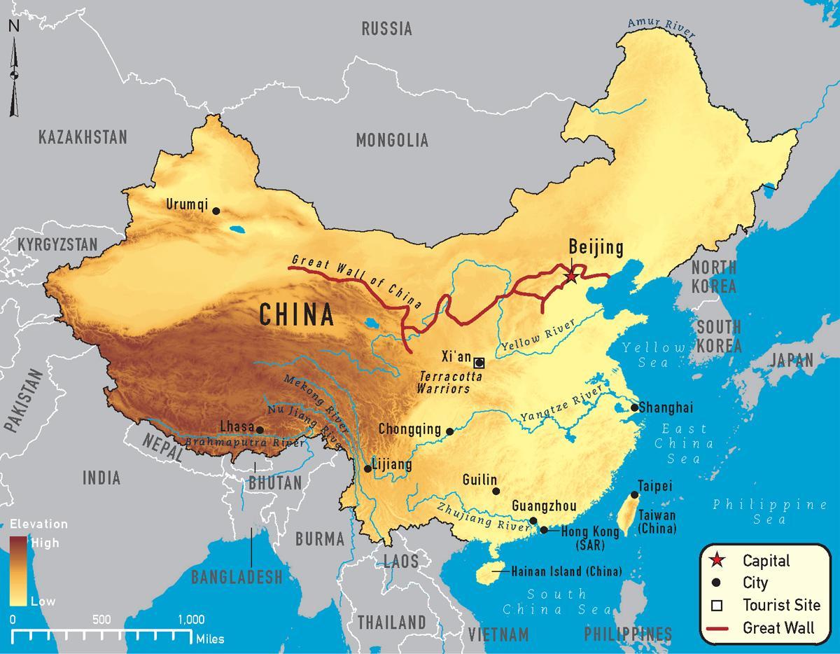 zemljevid Kitajske