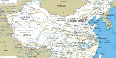 Kitajska ceste zemljevid