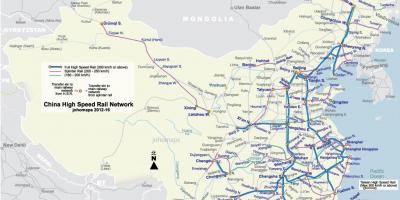 Visoke hitrosti železniški Kitajska zemljevid