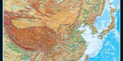 Physiographic zemljevid Kitajske