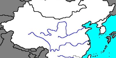 Prazen zemljevid starodavni Kitajski